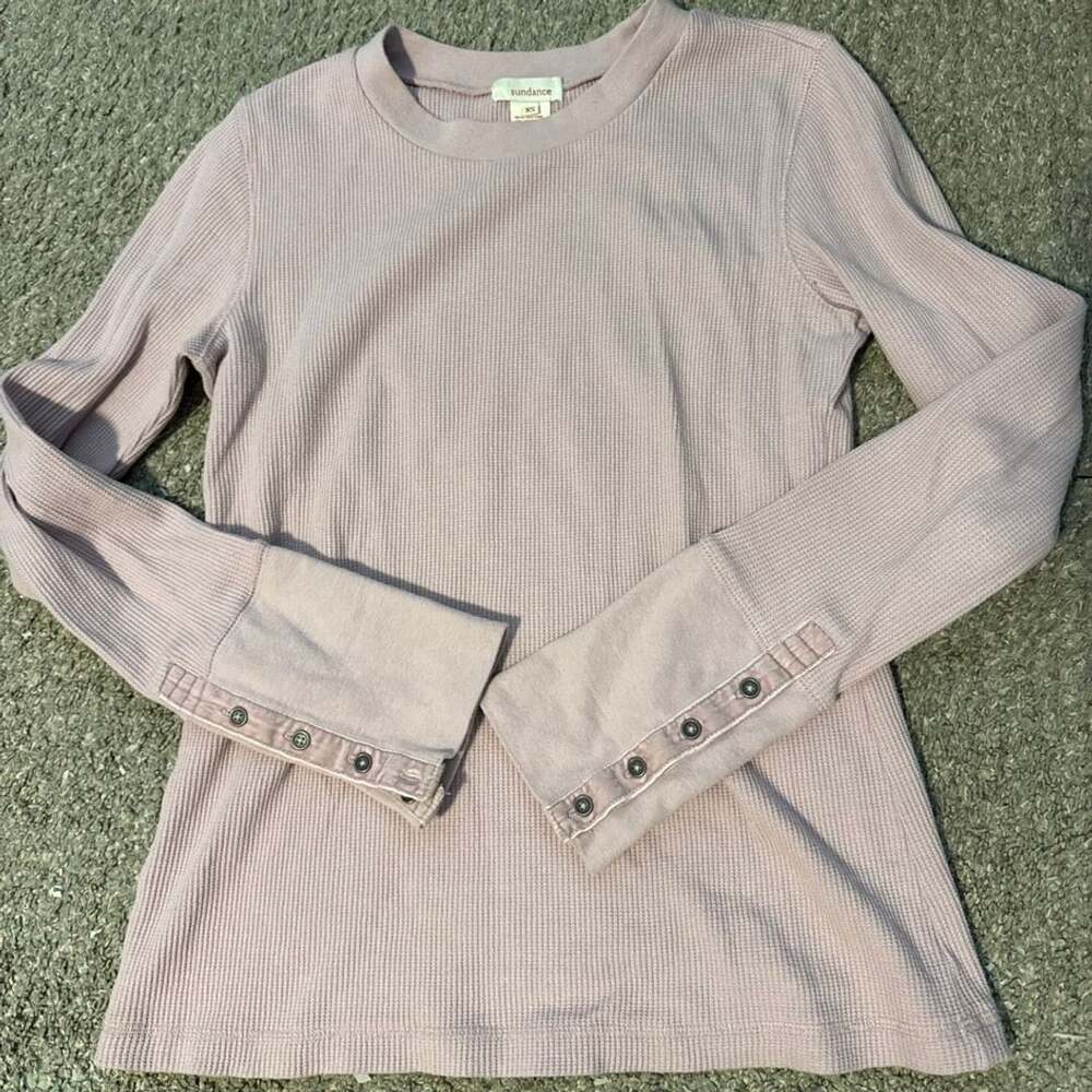 Sundance Thermal Waffle Knit Long Sleeve Size XS Pink